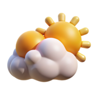 stunning abstract Weather Forecast Icon Sunny with Clouds Transparent Background high quality png