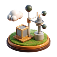 dramatic artistic Weather Station in Field Side View Isolated exclusive png
