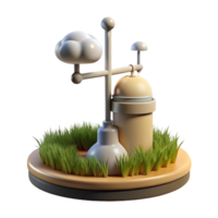 elegant minimalist Weather Station in Field Side View Isolated professional png