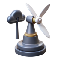 impressive abstract Weather Station with Wind Turbine Silhouette Transparent Background authentic png