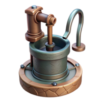 beautiful modern Well Pump Cutout with Metal Handle high resolution png