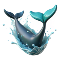extraordinary contemporary Whale Tail Splashing in Ocean Transparent Background high resolution png