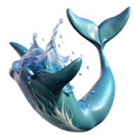 impressive artistic Whale Tail Splashing in Ocean Transparent Background high quality png