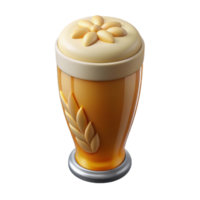 beautiful minimalist Wheat Beer in Tall Glass Isolated on Transparent Background high resolution png