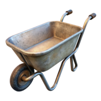 serene vintage Wheelbarrow Empty Metal Transparent Background high quality png