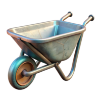 vibrant rustic Wheelbarrow Side View Isolated with Metal Frame authentic png