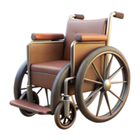 elegant rustic Wheelchair Side View Accessible Design Isolated detailed png