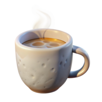 dramatic classic White Coffee Mug with Steam Cutout Isolated high resolution png