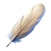 vibrant classic White Feather Floating in Air Transparent Background Cutout high resolution png