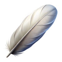 wonderful classic White Feather with Shadow Isolated original png