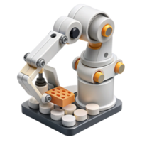 impressive creative White Industrial Robot Placing Component Transparent Background authentic png