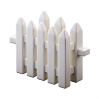vibrant traditional White Picket Fence Isolated on Transparent Background detailed png