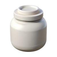 impressive traditional White Plastic Jar with Screw Cap Isolated original png