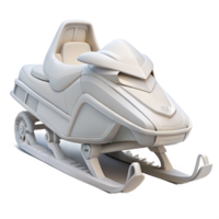 dramatic contemporary White Snowmobile Side View Isolated high quality png