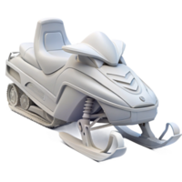 stunning rustic White Snowmobile Side View Isolated premium png