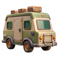 dramatic classic Wildlife Ambulance Back View Transparent Background high resolution png