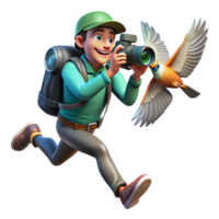 magnificent classic Wildlife Photographer Capturing Bird in Flight Transparent Background exclusive png