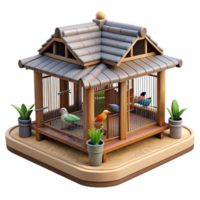 magnificent traditional Wildlife Rehab Aviary with Birds Cutout premium png