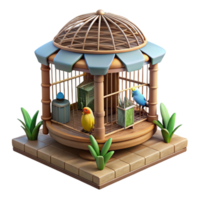 beautiful abstract Wildlife Rehab Aviary with Birds Cutout png