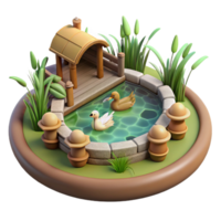 beautiful rustic Wildlife Rehab Pond with Ducks Cutout original png