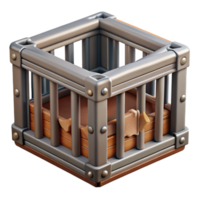 dramatic artistic Wildlife Rescue Transport Crate Metal Bars Cutout detailed png