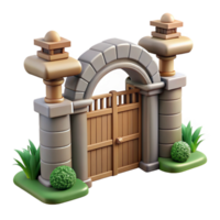 elegant abstract Wildlife Sanctuary Gate Open View Isolated premium png