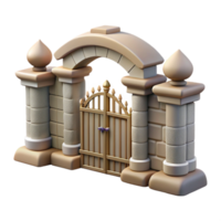 serene classic Wildlife Sanctuary Gate Open View Isolated authentic png