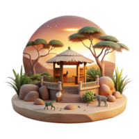 elegant modern Wildlife Sanctuary Sunset View Transparent Background high resolution png