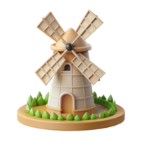 magnificent creative Windmill in a Field Transparent Background detailed png