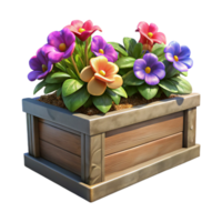 vibrant abstract Window Box Flower Display Isolated Colorful Petunias professional png