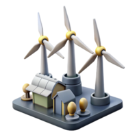 serene abstract Wind Turbine Farm with Multiple Turbines Isolated Element exclusive png