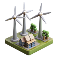 elegant rustic Wind Turbine Farm with Multiple Turbines Isolated Element exclusive png