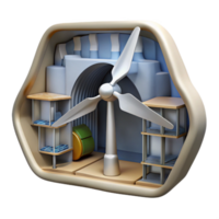 dramatic modern Wind Turbine Generator Interior Cutout premium png