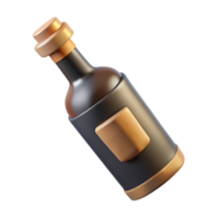 stunning abstract Wine Bottle with Cork and Label Design Cutout detailed png