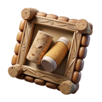 beautiful rustic Wine Cork Picture Frame Rustic Decor Transparent Background detailed png