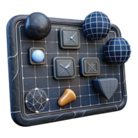 serene modern Wireframe Ar Interface Elements with Dark Background Cutout png