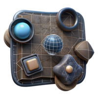 serene artistic Wireframe Ar Interface Elements with Dark Background Cutout high resolution png