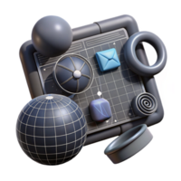 impressive artistic Wireframe Ar Interface Elements with Dark Background Cutout exclusive png
