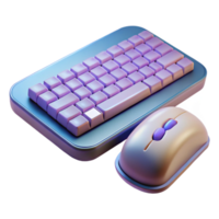 vibrant creative Wireless Keyboard and Mouse Combo for Online Work Transparent Background png