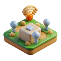 magnificent creative Wireless Sensor Network in Field Diagram Style Transparent Background high resolution png