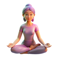 wonderful classic Woman in Lotus Pose Front View Cutout with Shadow Detail authentic png