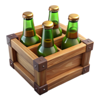 vibrant rustic Wooden Beer Crate with Bottles Cutout high resolution png