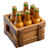 elegant artistic Wooden Beer Crate with Bottles Cutout exclusive png