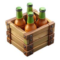 impressive creative Wooden Beer Crate with Bottles Cutout authentic png