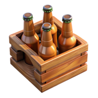 beautiful artistic Wooden Beer Crate with Bottles Cutout professional png