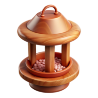 dramatic abstract Wooden Bird Feeder Isolated with Seeds genuine png