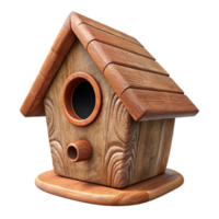 stunning rustic Wooden Birdhouse with Round Entrance Isolated high resolution png
