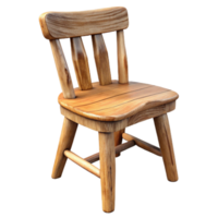 impressive rustic Wooden Chair Front View Isolated on Transparent Background detailed png