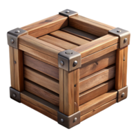 dramatic rustic Wooden Crate Isolated on Transparent Background high quality png