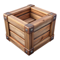 wonderful abstract Wooden Crate Isolated on Transparent Background authentic png